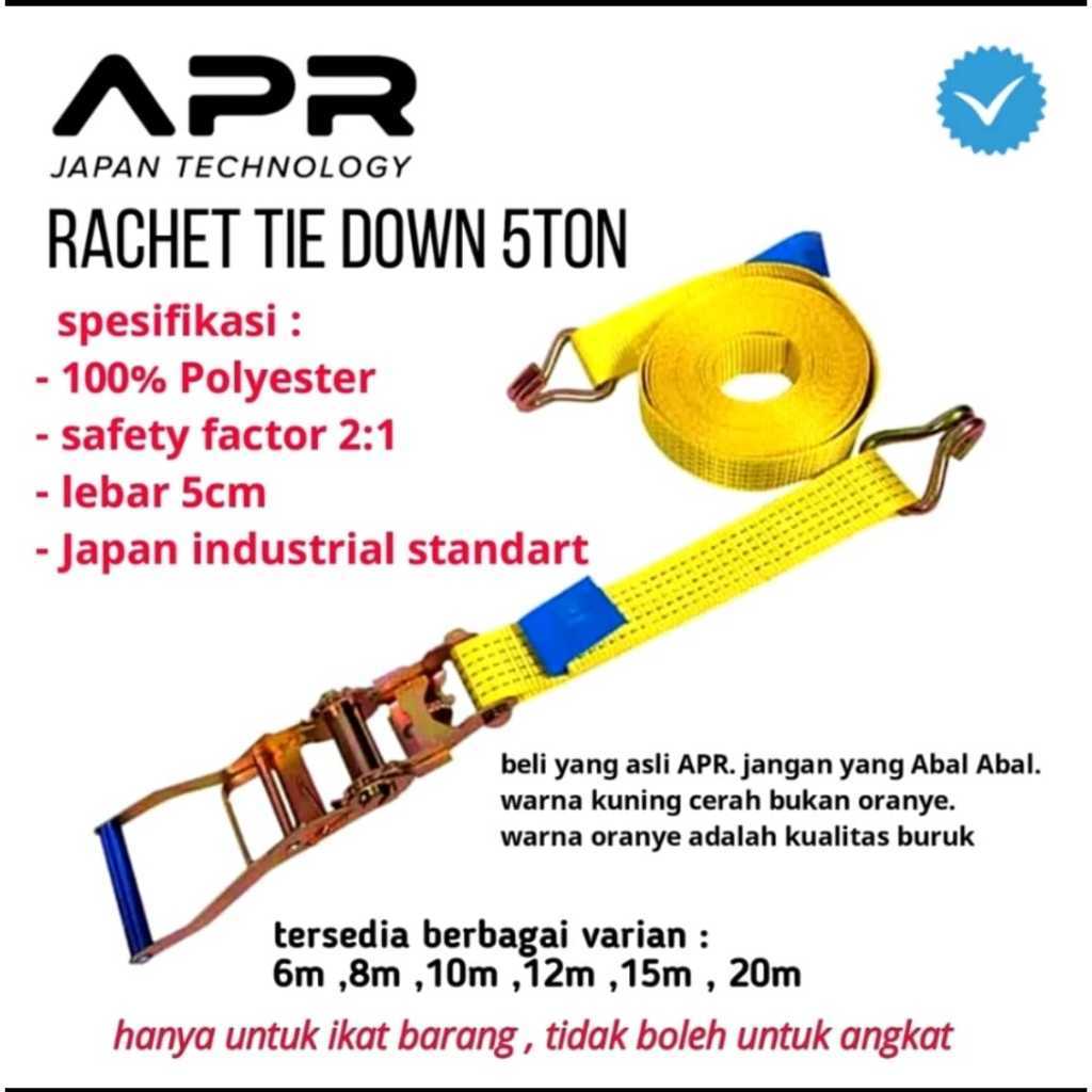 Jual APR JAPAN RACHET TIE DOWN LASHING BELT CARGO SABUK TALI IKAT TRUCK ...