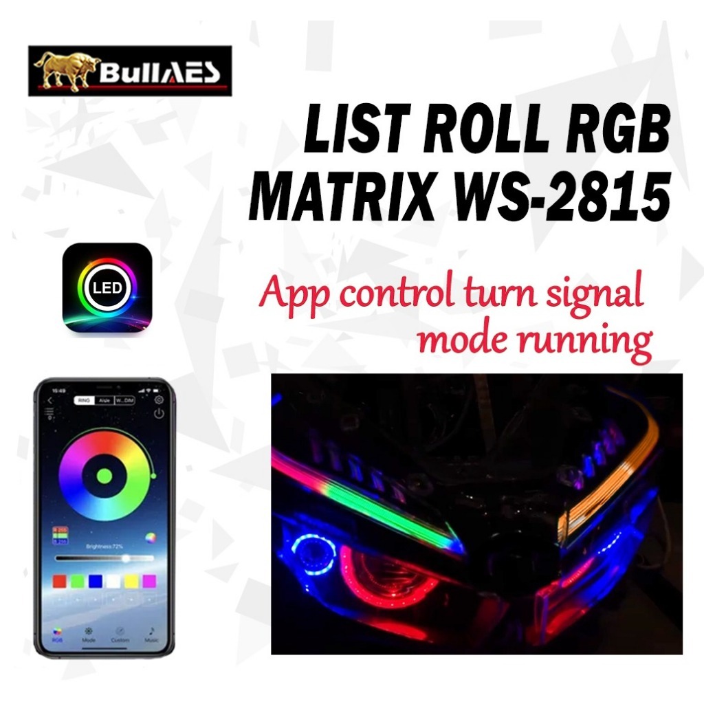 Jual Led Alis RGB Mobil Motor List Roll RGB Matrix 5 Volt 5 Meter ...