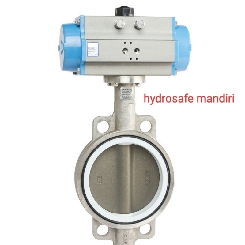 Jual Actuator butterfly valve full stainless seat PTFE size 2