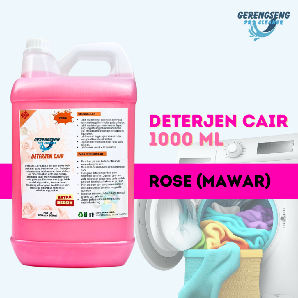 Jual GERENGSENG Deterjen Cair Sabun Cuci Pakaian Baju Detergent Laundry ...