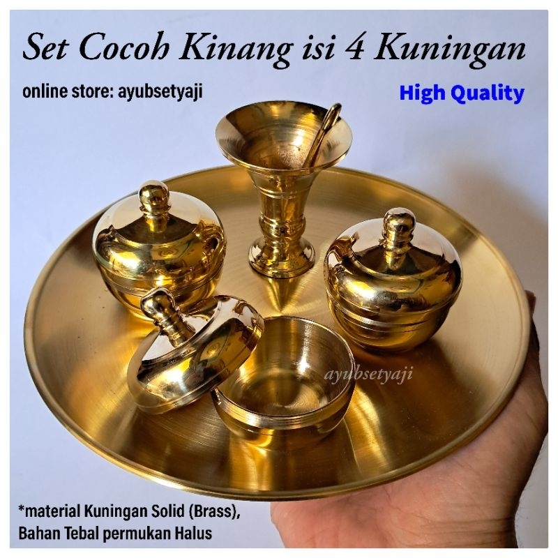 Jual Alat Tumbuk Sirih Set cocoh Kinang isi 4 KUNINGAN Kinangan BRASS ...