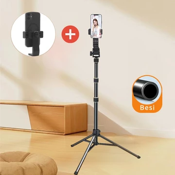Tersedia Tripod Berdiri Di Lantai Braket Siaran Langsung Phone Holder 1 8M 2 1M Siaran Langsung