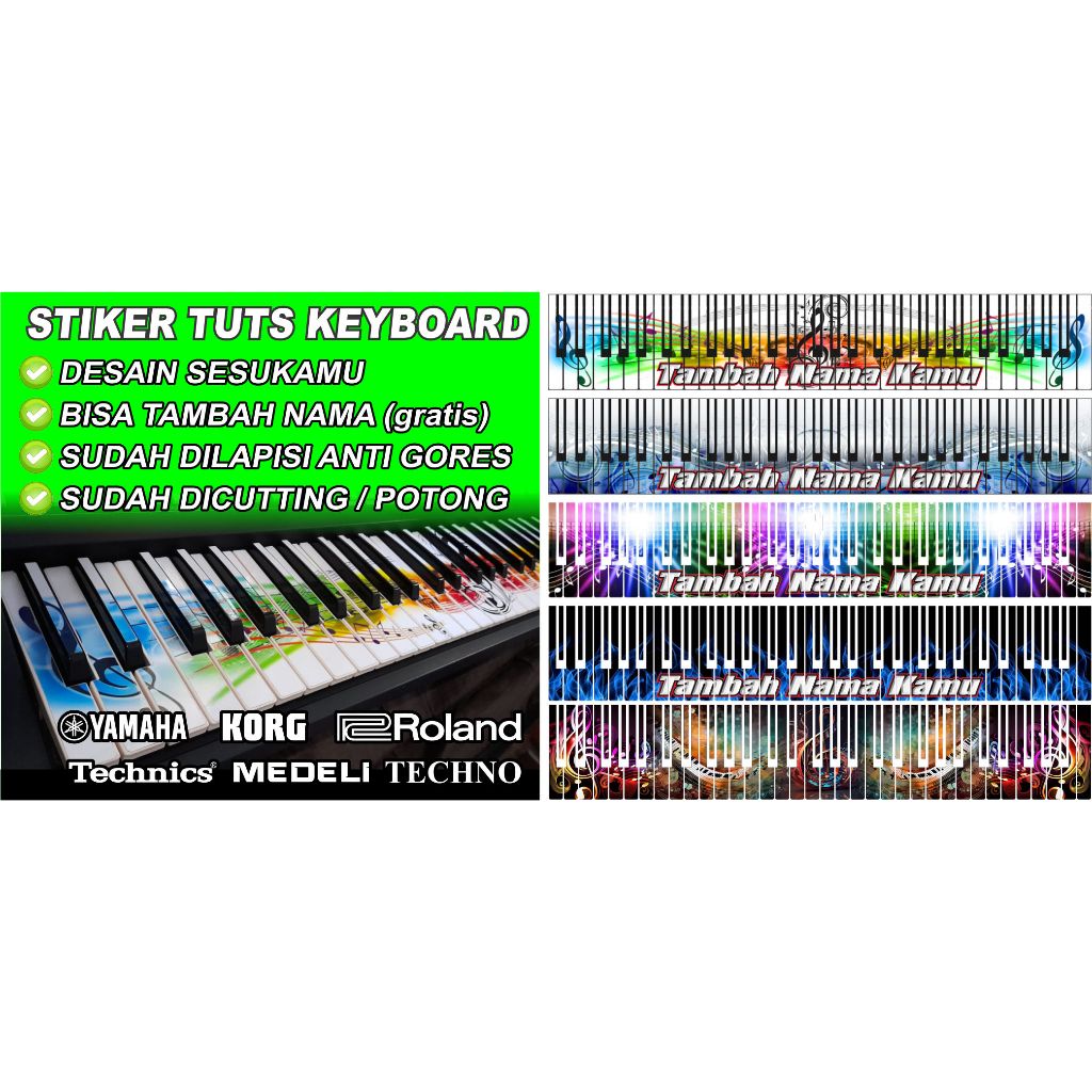 Jual STIKER TUTS KEYBOARD ORGEN PIANO YAMAHA KORG ROLAND DLL | Shopee ...