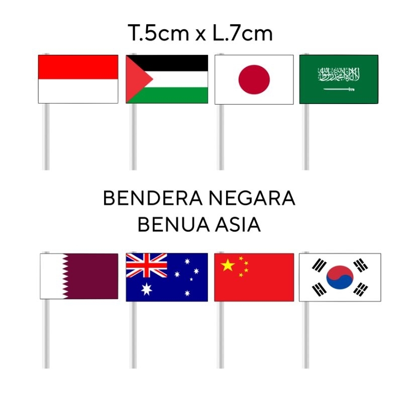 Jual topper bendera/hiasan kue ulang tahun bendera negara asia | Shopee ...