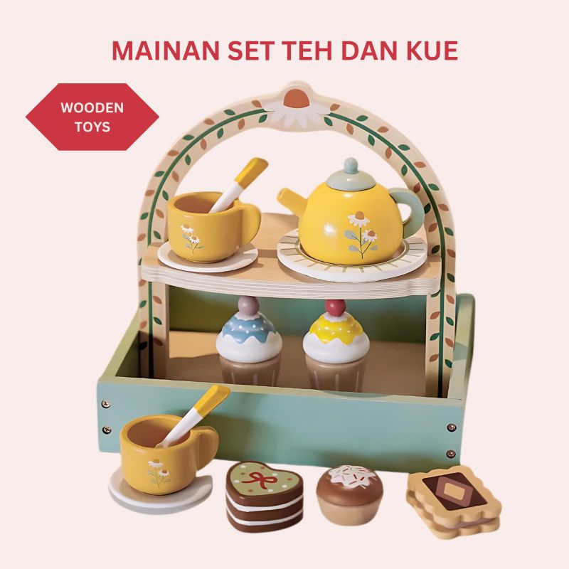 Jual ELC-set cangkir teh anak kayu/wooden cupcake/wooden Tea Set ...