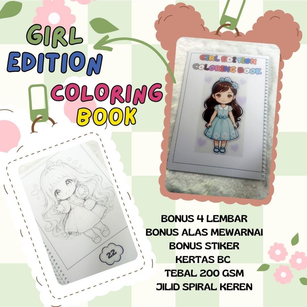 Jual GIRL EDITION COLORING BOOK CUTE AND AESTHETIC BUKU MEWARNAI ANAK