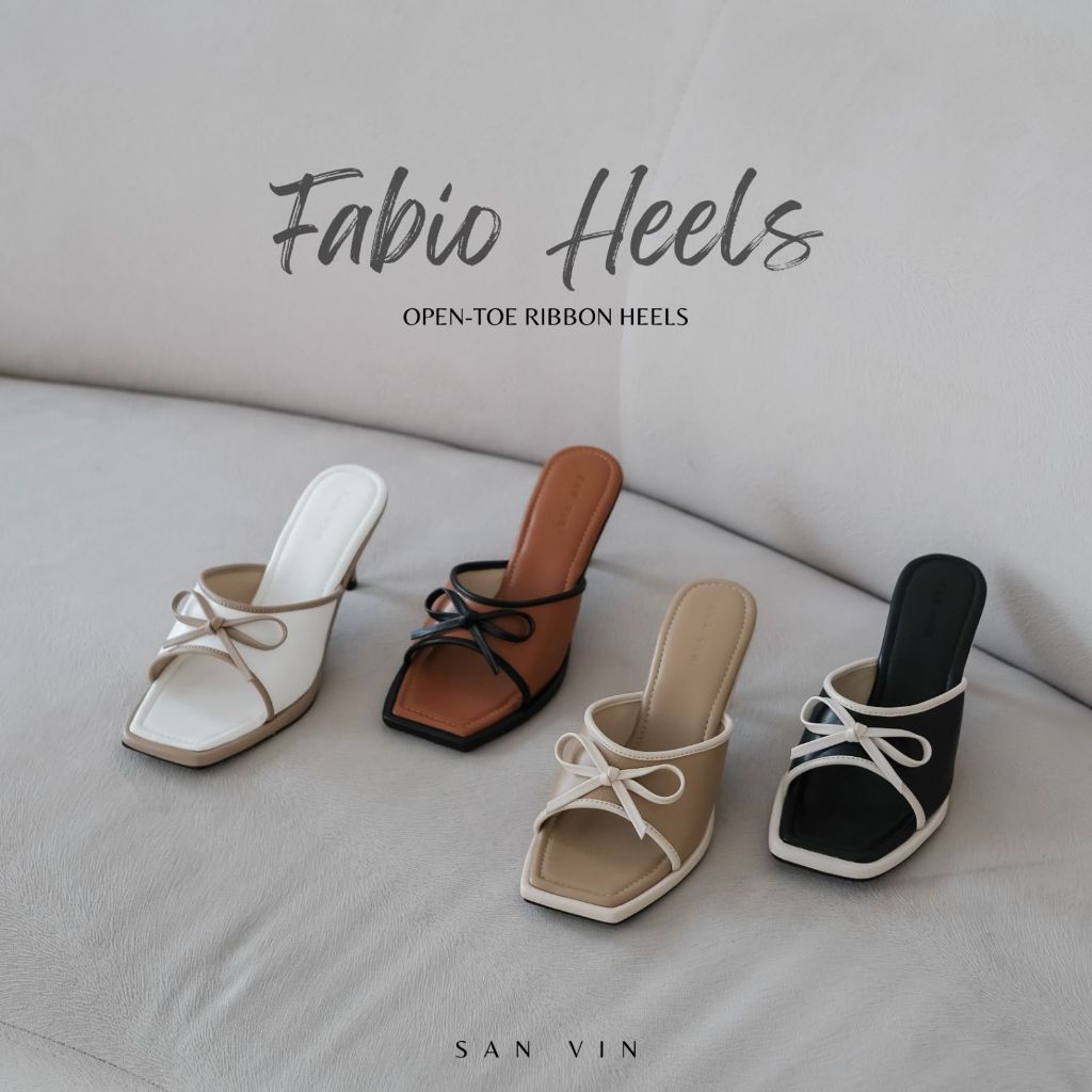 Jual SANVIN Shoes | FABIO Ribbon Heels 6cm | Shopee Indonesia