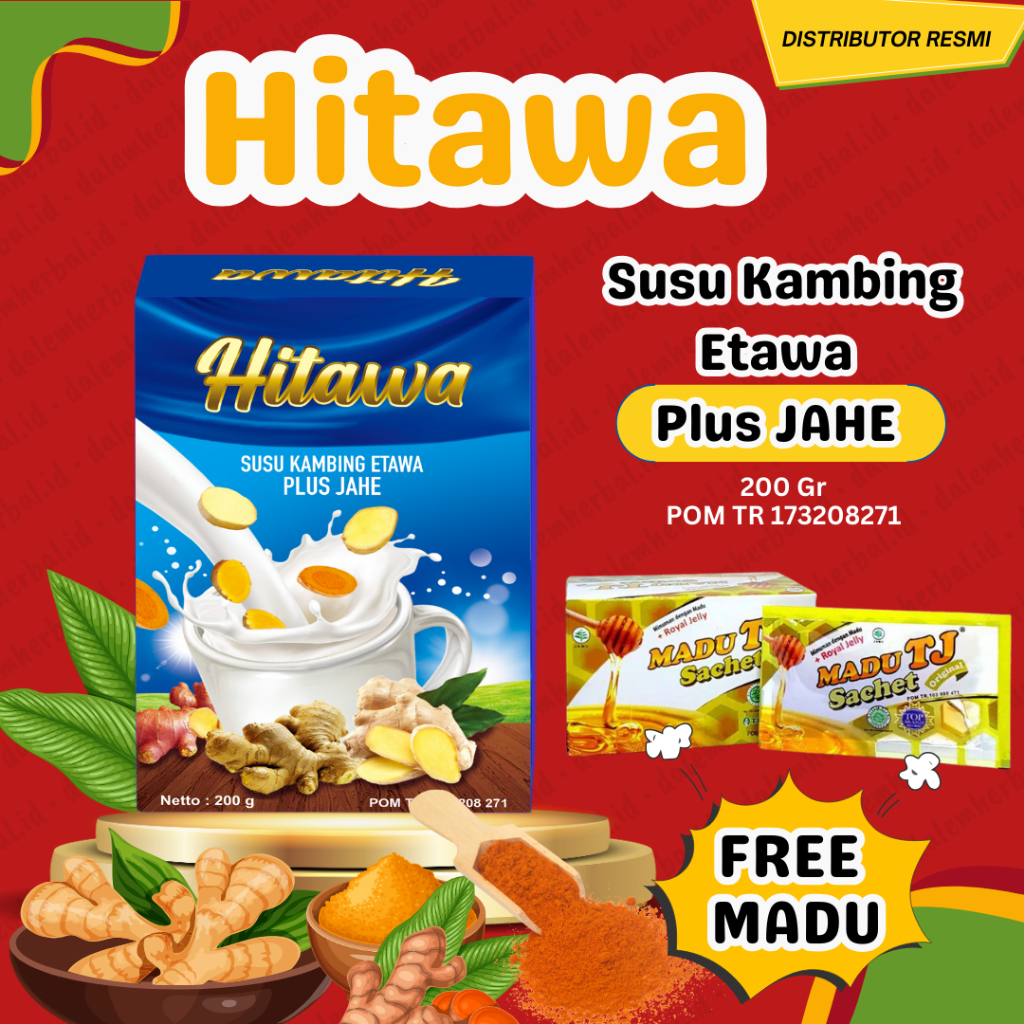 Jual HITAWA Susu Kambing Etawa Plus Jahe Temulawak dan Kunyit 200 gr ...