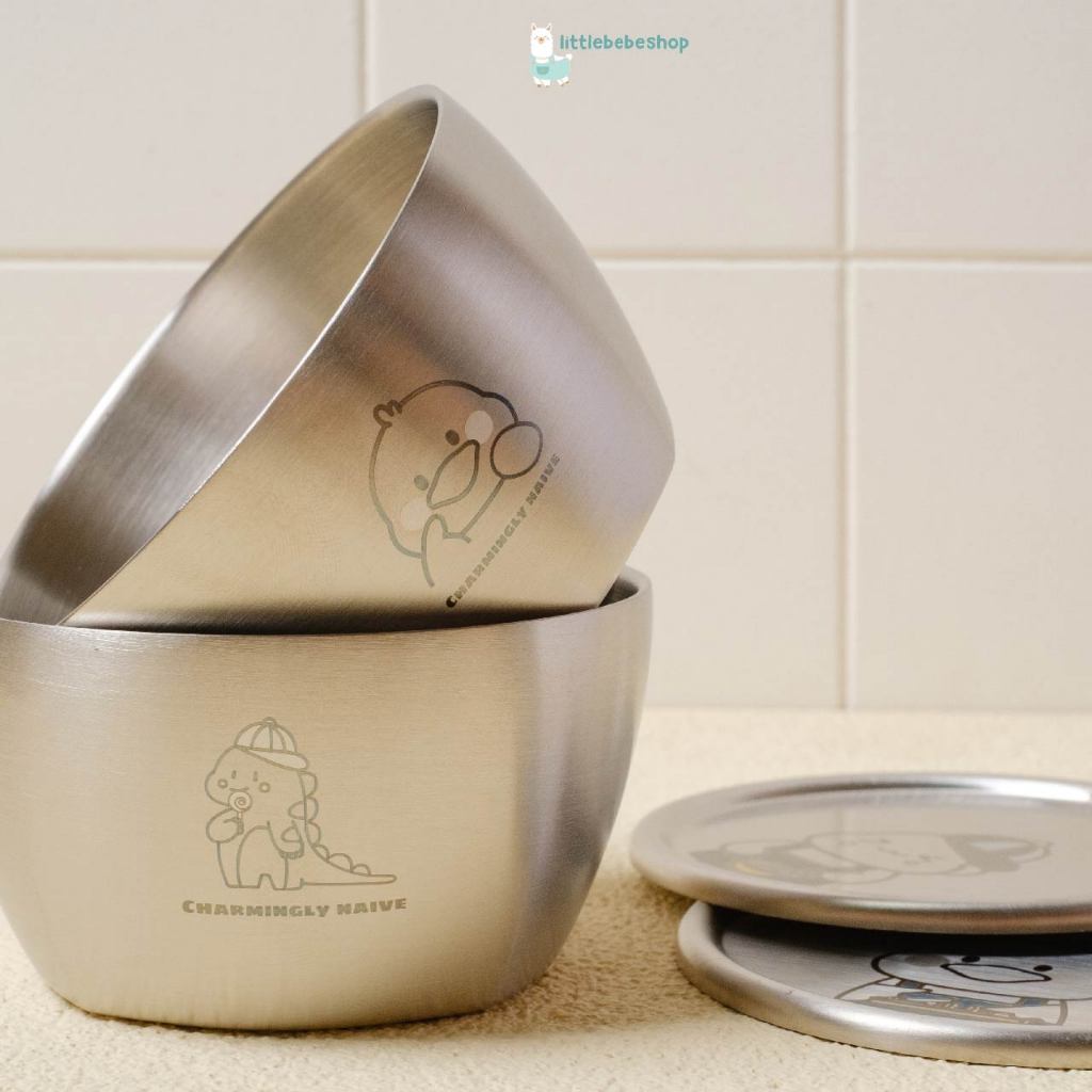 Jual Littlebebeshop Maru Bowl Stainless With Lid Baby and Kids 200ml ...