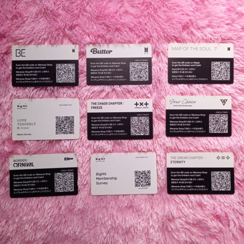 Jual OBRAL ️READY STOCK ️ SCAN QR CARD BTS, SEVENTEEN, ENHYPEN, TXT ...