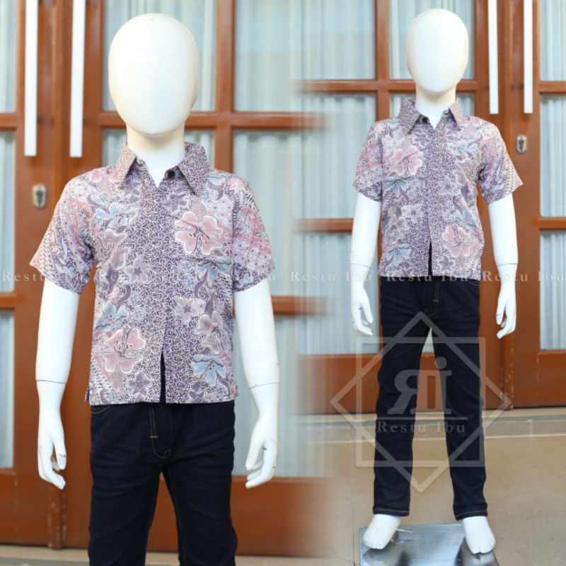 Mooi Atasan Batik Kemeja Anak Laki-Laki Akandra Batik Shirt