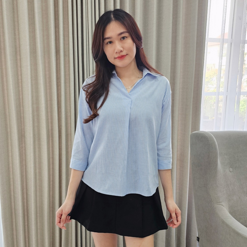 ORECCA - Vona Stripe Shirt Atasan Wanita foto 2