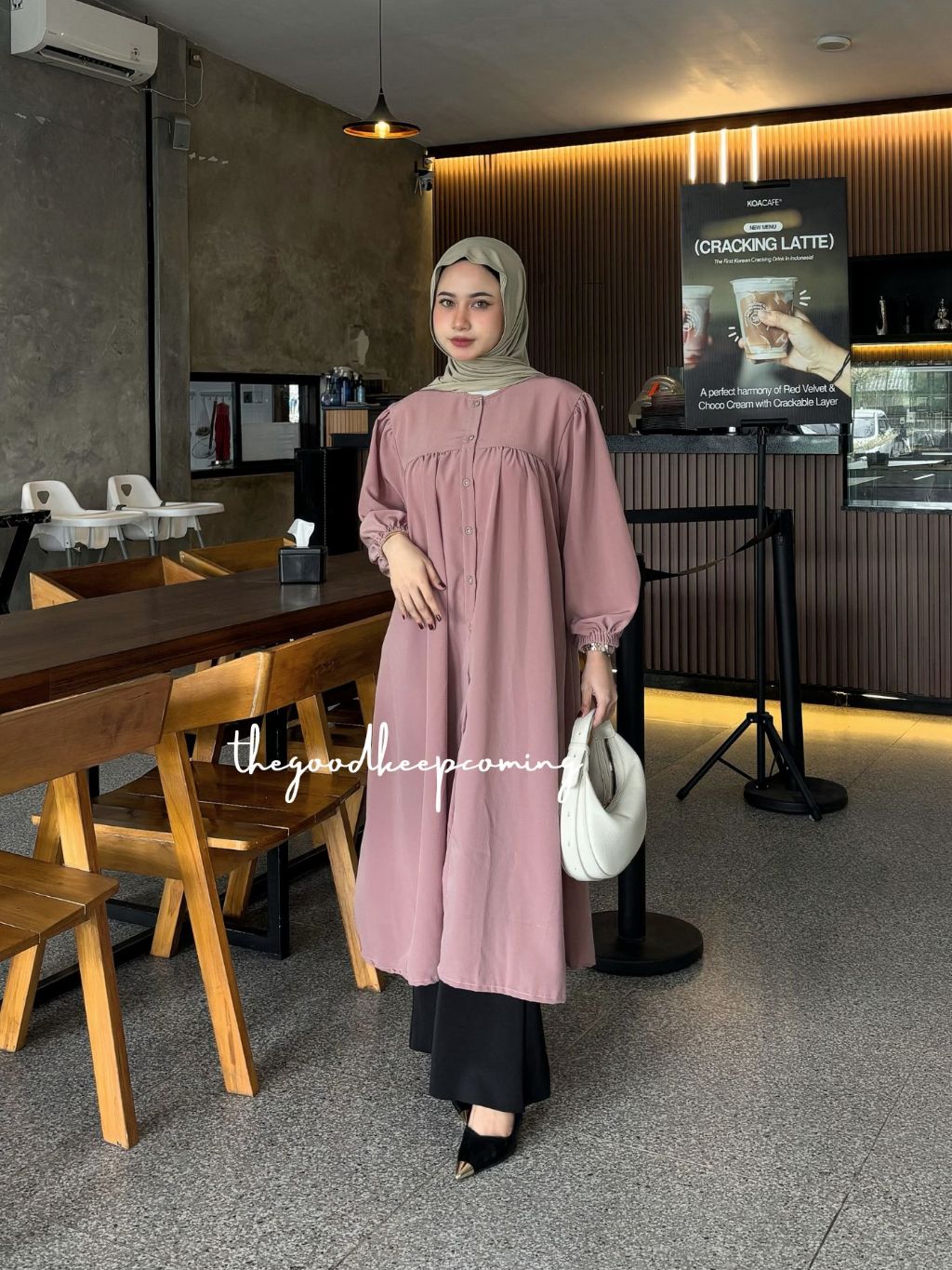 Jual BigSize Dress Tunik Qiana Dress Tunik Hijab Irise Wanita korea A Line Pantai Midi Casual Tunik pesta panjang Korean Shopee Indonesia
