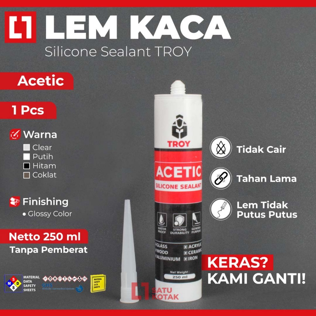 Jual [RETAIL/GROSIR] TROY Silicone Sealant Lem Kaca Perekat