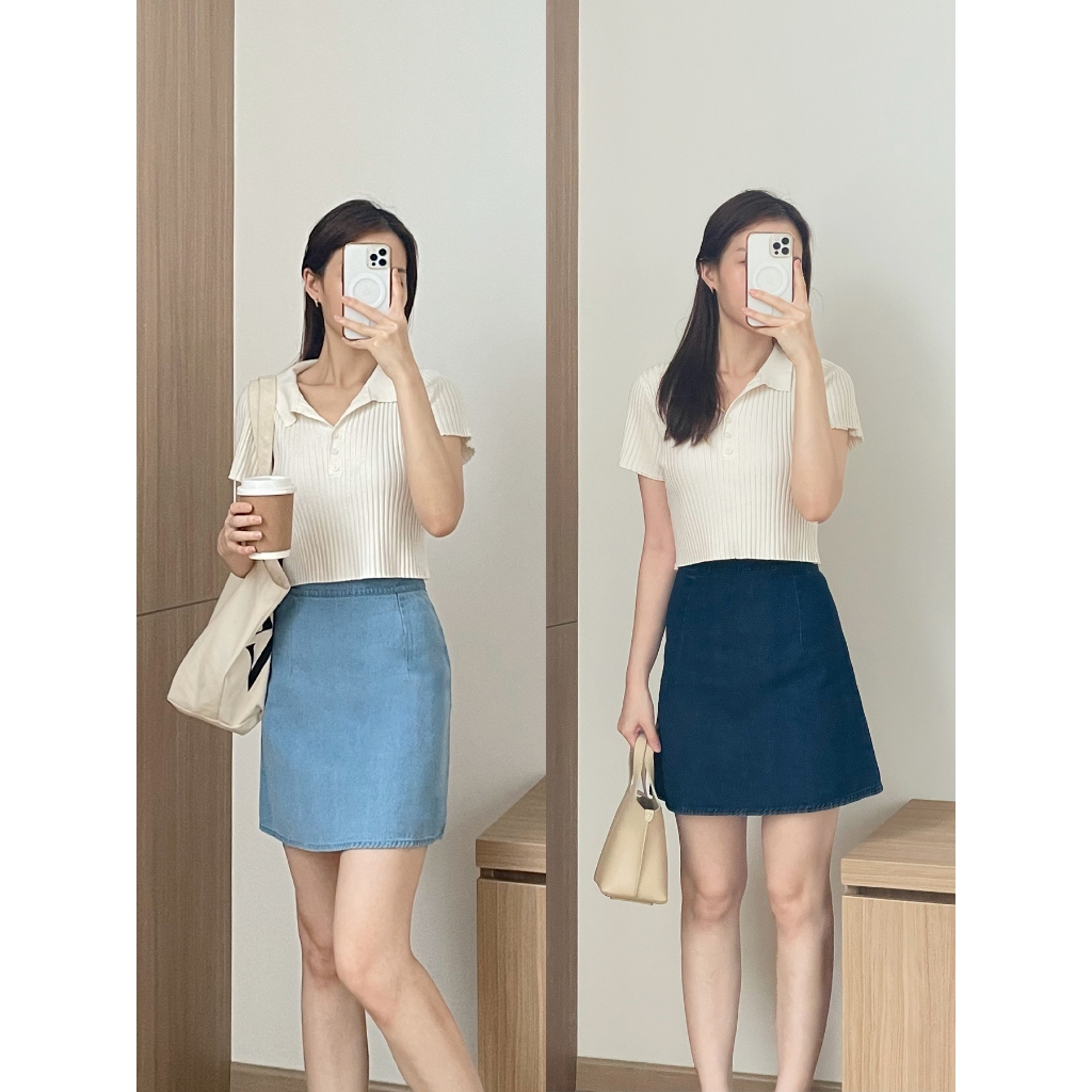 Kadaka B-0205 Jeans Maxi Skirt | Rok Panjang Jeans Wanita