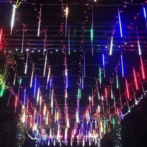 Jual * MKA * LAMPU TAMAN HIAS RAIN SNOW METEOR LED 1 SET 8 BATANG ...