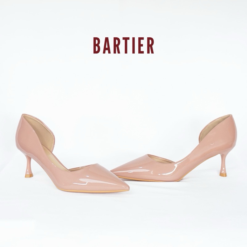 BARTIER SEPATU HAK WANITA CM POINTY HEELS CASUAL HEELS GLOSSY