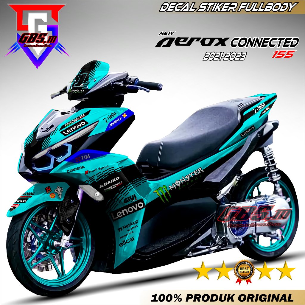 Jual stiker decal terbaru aerox new 155 connected 2020 - 2024 Fullbody ...