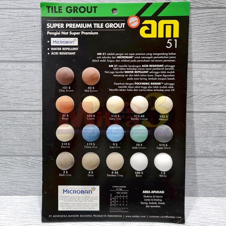 Jual AM 51 Semen Pengisi Nat Keramik Granit SUPER PREMIUM Tile Grout 1 ...