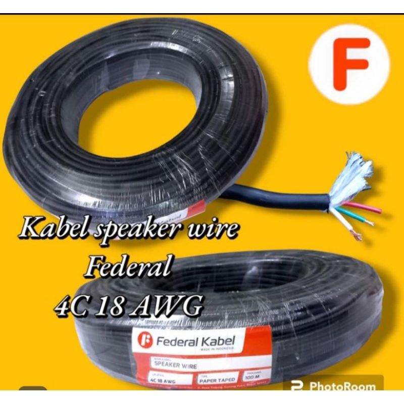 Jual KABEL SPEAKER FEDERAL 4C 18AWG ROLL 100METER | Shopee Indonesia