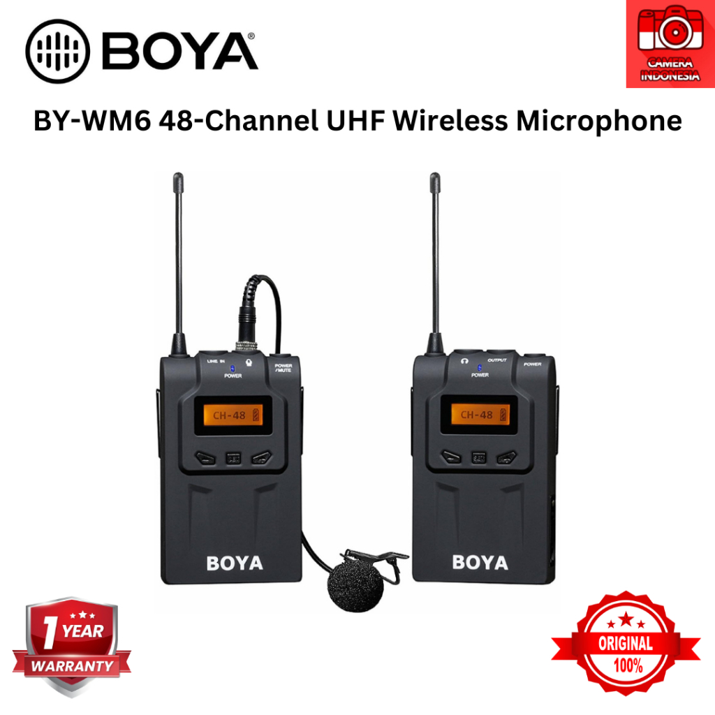 Jual Boya BY-WM6 UHF 48-Channel Wireless Microphone System Mic | Shopee ...