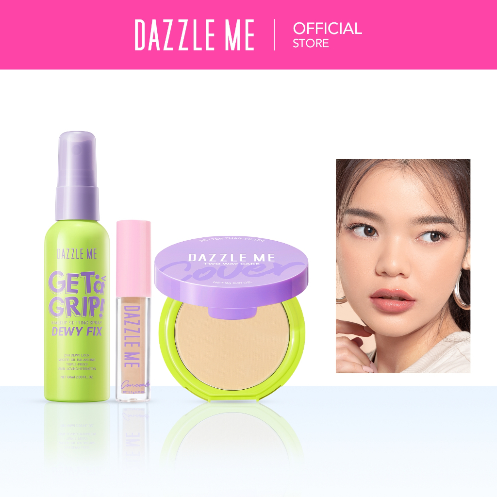 Jual DAZZLE ME Complete Base Makeup Bundle | Setting Spray Concealer ...