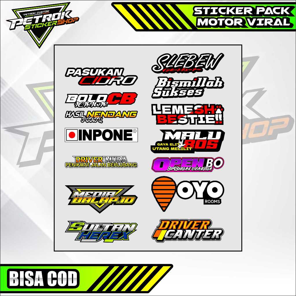 Jual STICKER PACK MOTOR VIRAL / STICKER RACING / STICKER MOTOR ...