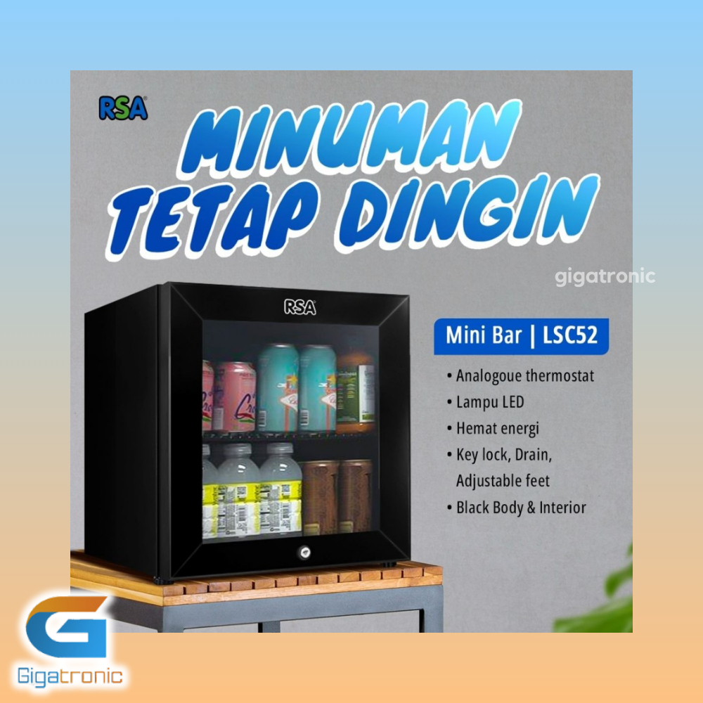 Jual Kulkas Mini Bar RSA 52 Liter LSC52 Portable Showcase Cooler ...