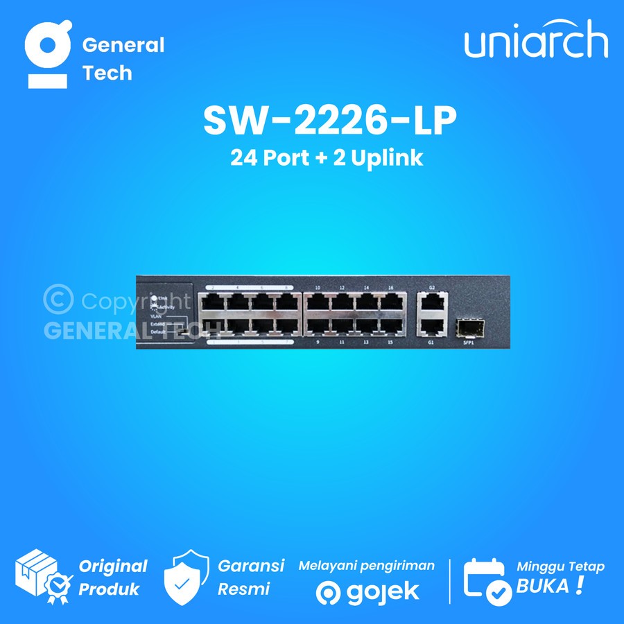 Jual UNIARCH SW-2226-LP Switch PoE 24-port, 2uplink port | Shopee Indonesia