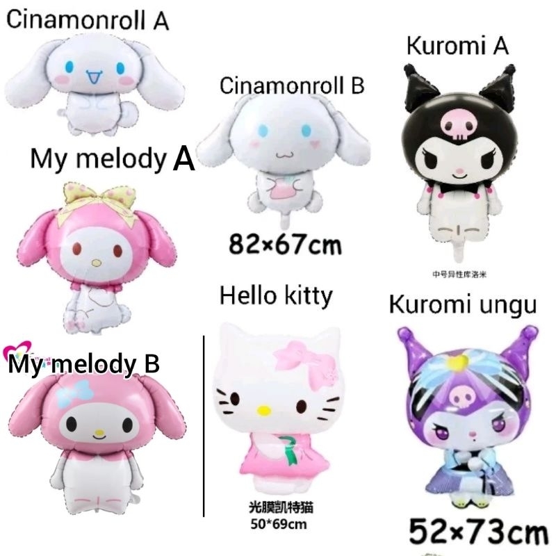 Jual BALON FOIL CINAMON ROLL KURUMI MY MELODY karakter balloon sanrio