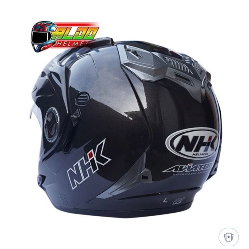 Jual HELM NHK PREDATOR CRYPTON SOLID BLACK DOFF | Helm NHK DOUBLE VISOR ...
