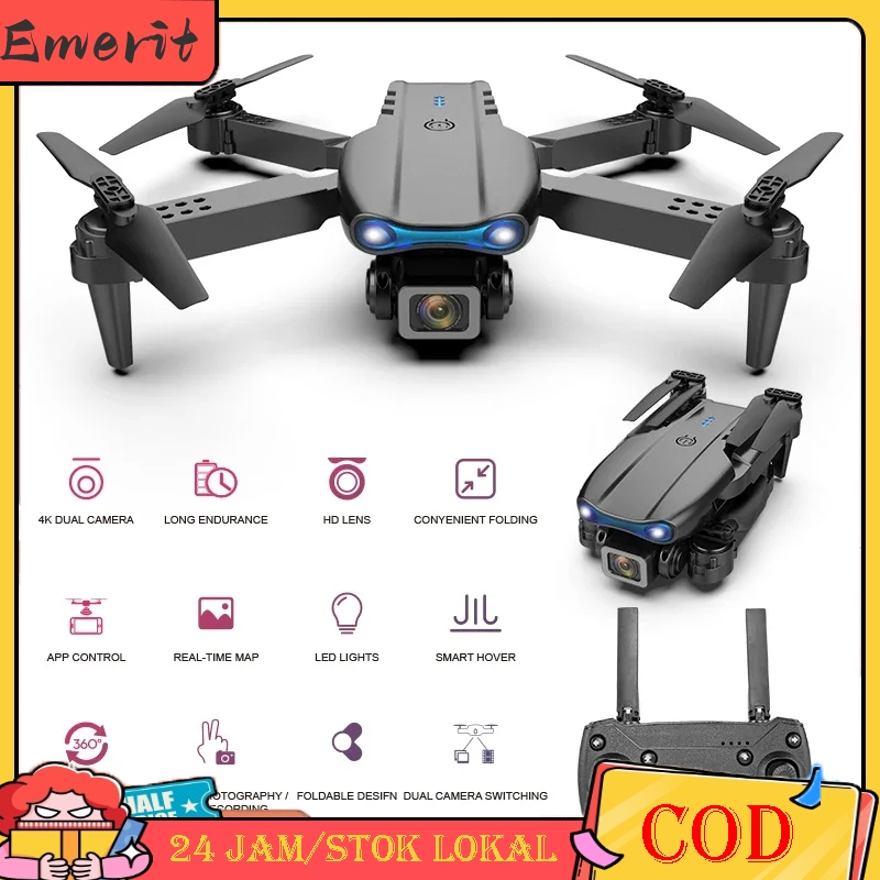 Jual 【COD】 Smart Drone E99 Pro/E88 Pro 4K Dual Kamera HD Drone Mini ...