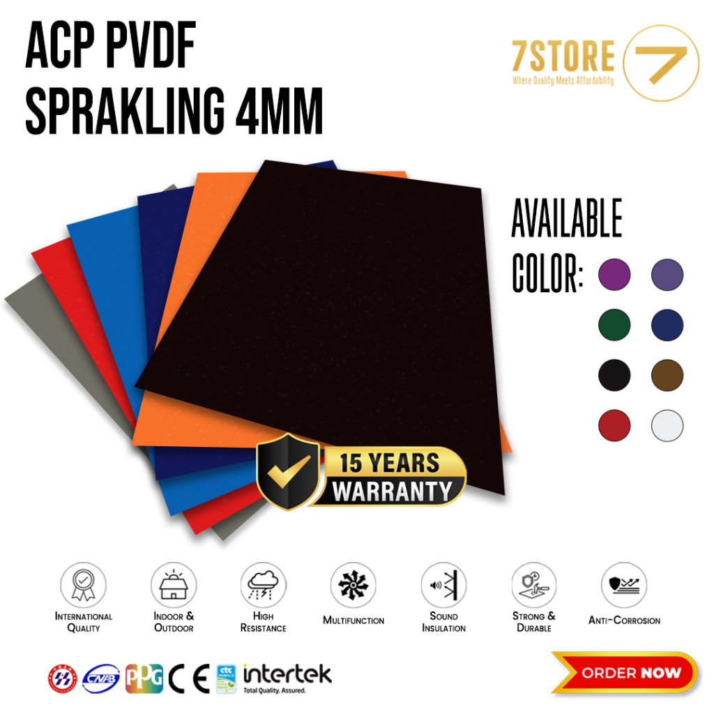 Jual SEVEN ACP PVDF 4 Mm Sparkling Alloy 1100 0 3 Mm Aluminium