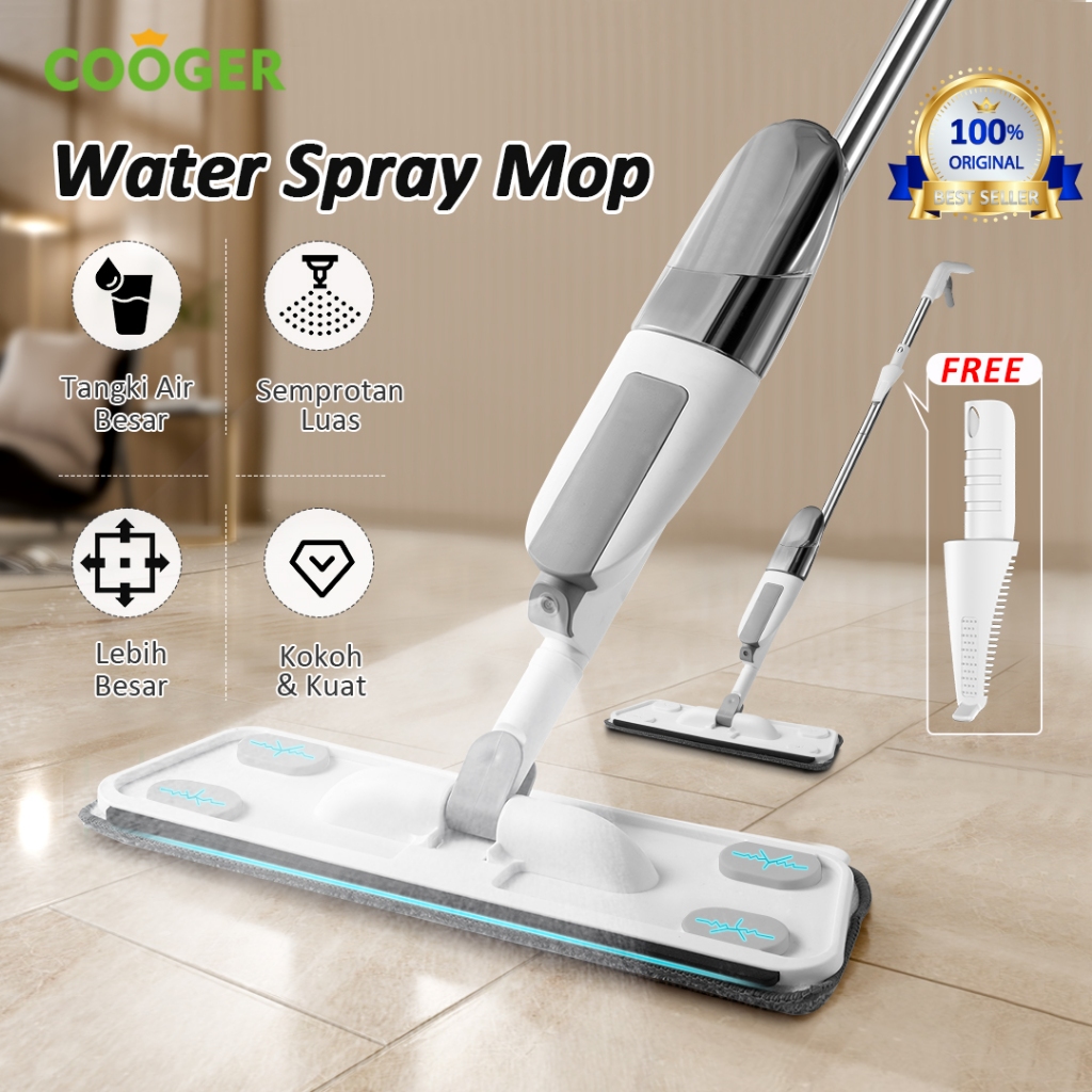 Jual Cooger Alat Pel Lantai New White Spray Mop Automatic Water Tank Alat Pel Semprot Dengan