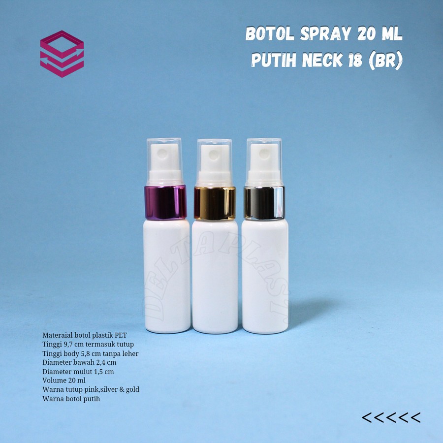 Jual Botol spray 20ml putih / Botol spray 20ml / Spray almunium ...