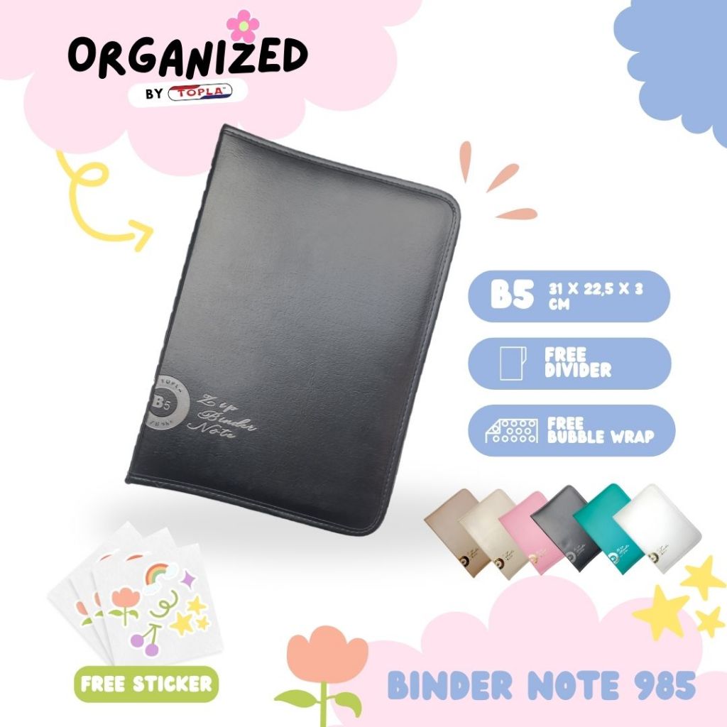 Jual Premium leather binder note 985 kulit resleting buku catatan ...