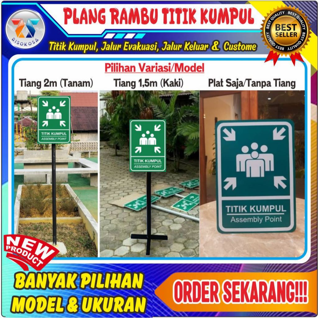 Jual Plang Rambu Titik Kumpul Jalur Evakuasi Jalur Keluar Shopee Indonesia