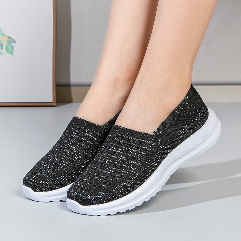 COLINE FA-184 Sepatu Flyknit Wanita Kerja Sepatu Slip On Wanita #C1247