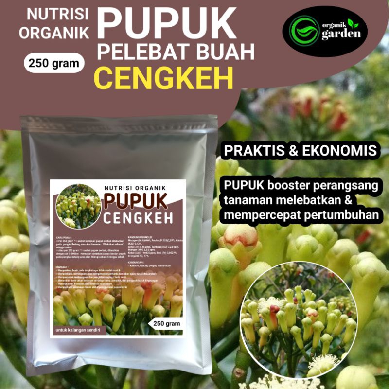 pupuk pelebat putik CENGKEH | booster pelebat nutrisi organik 250gram