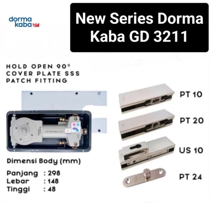 Jual Paket Floor Hinge Dorma Kaba DormaKaba GD 3211 Plus Patch Fitting