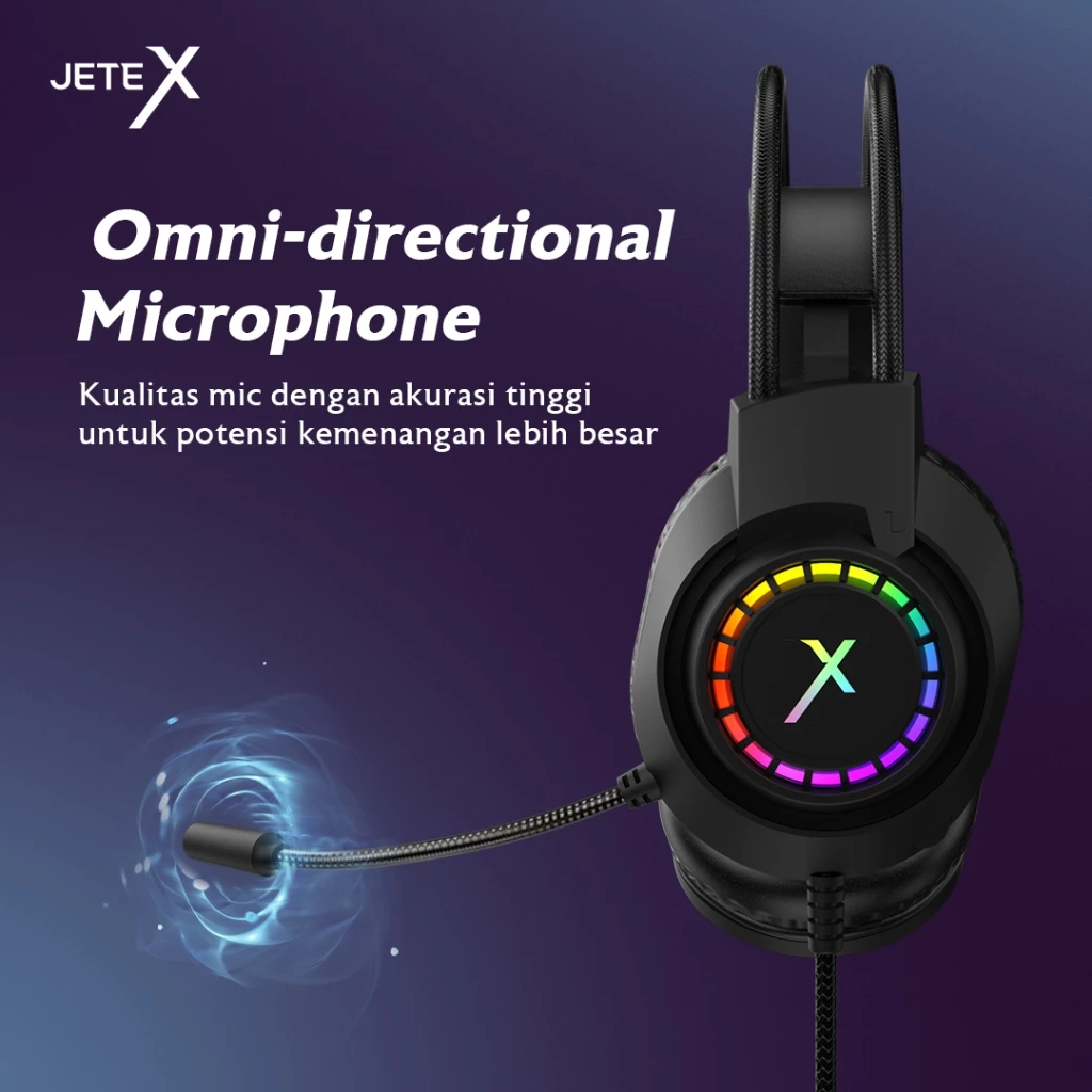 Headset Gaming Headphone JETE GS2 with RGB Light Mic - Garansi 2th
