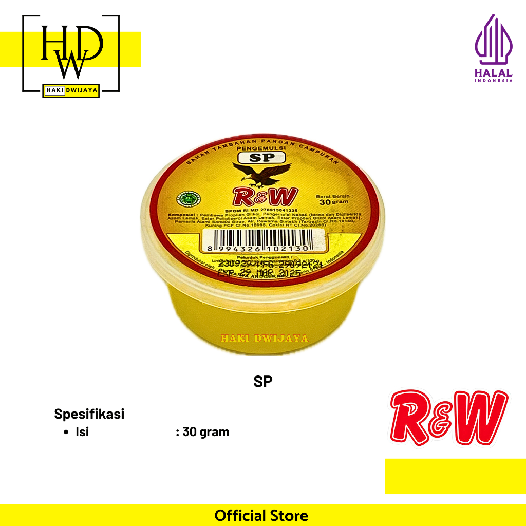 Jual Emulsifier SP Pengemulsi Pengembang Kue Roti Rajawali R&W RW 30 gr ...