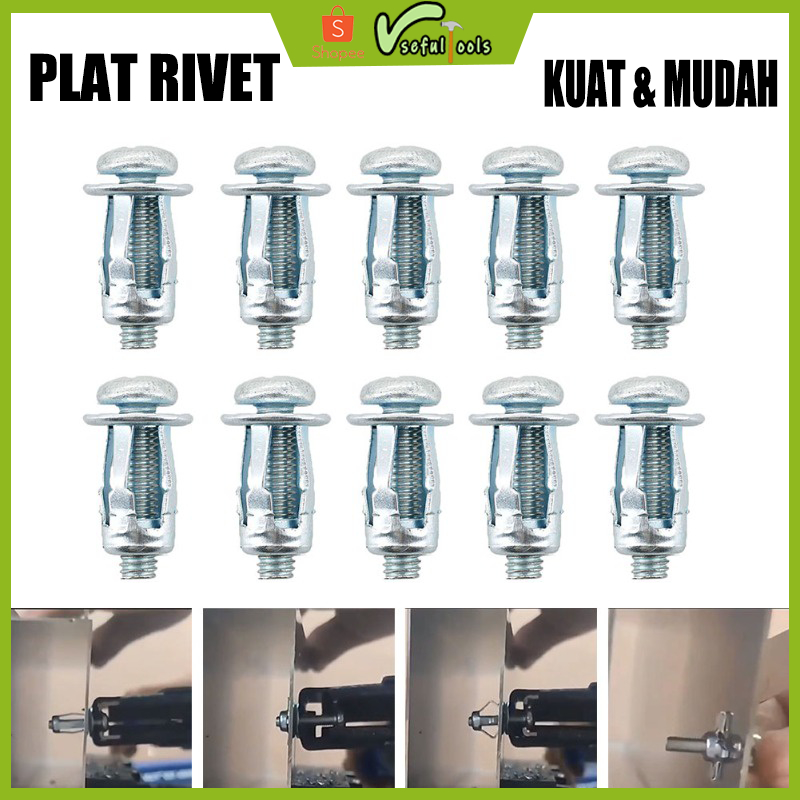 Jual Usefultools 10pcs Jack Nut - Rivet Plat Sekrup Mur Baut Drat M5 M6 ...