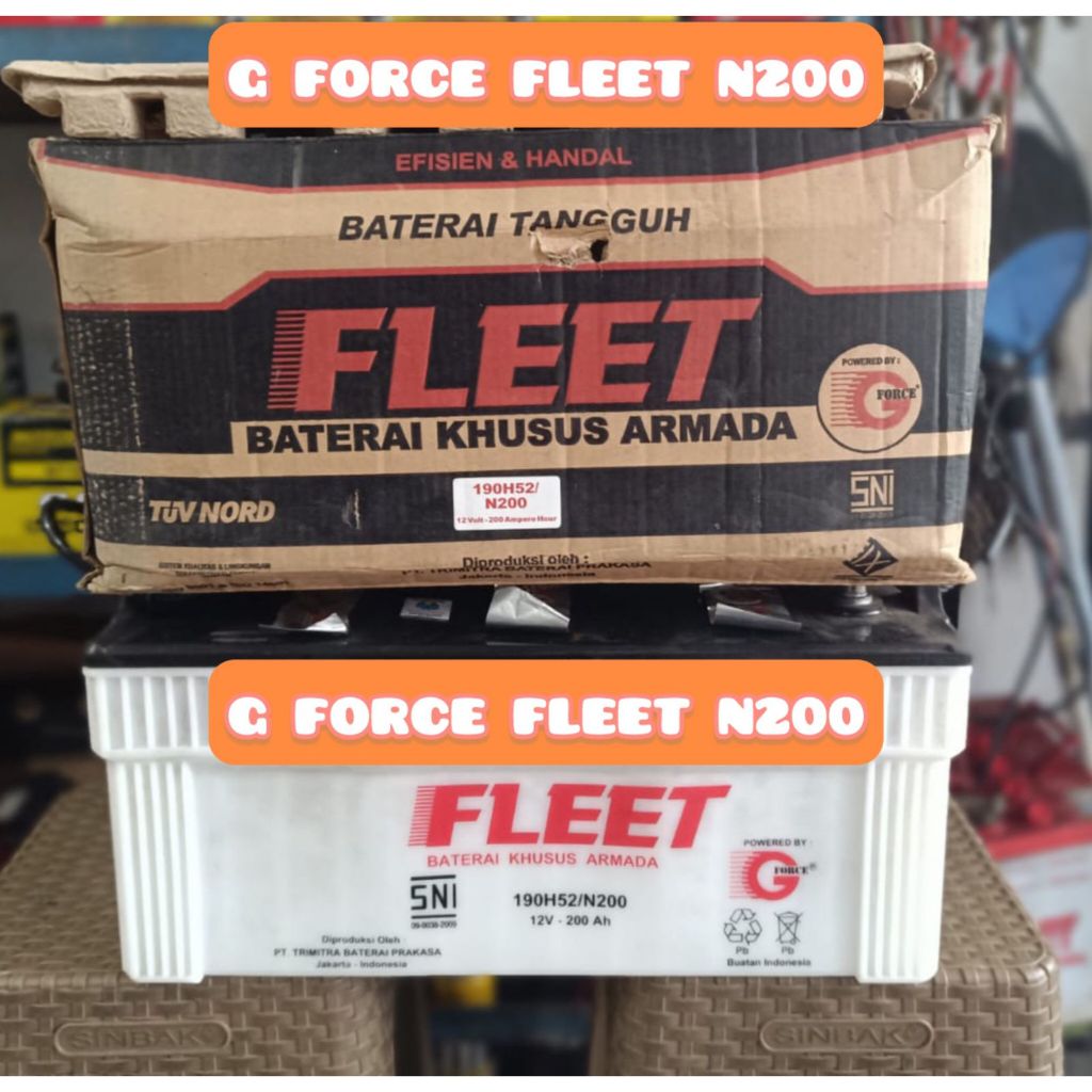 Jual Aki basah G Force Fleet n200 12v 200ah 190h52 battery genset truck ...