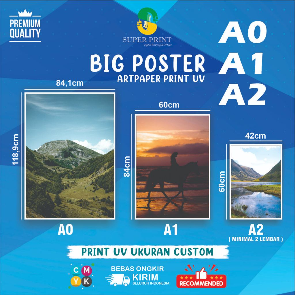 Jual Cetak Poster Ukuran Besar A0 A1 A2 PRINT UV Shopee Indonesia