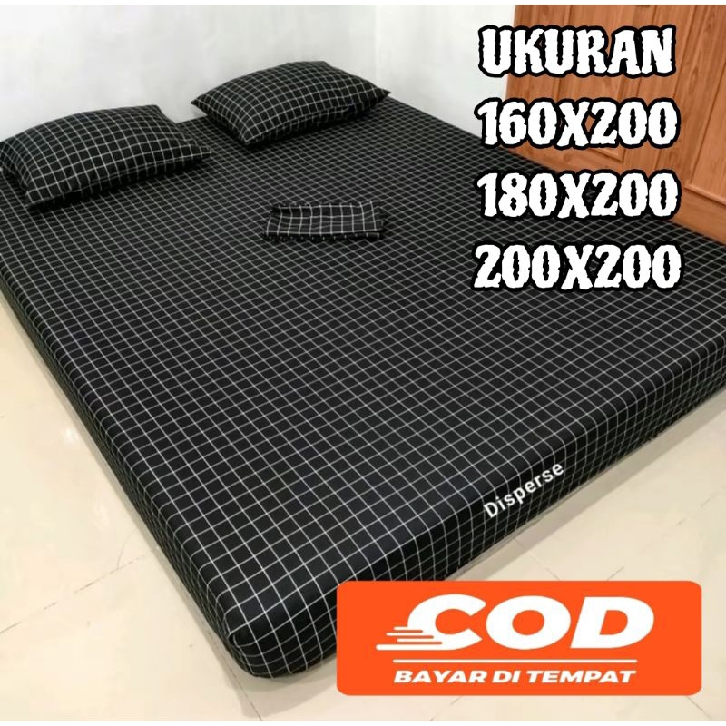 SPREI MOTIF AESTHETIC UKURAN 160X200,180X200,200X200 / SPREI KOTAK HITAM / SPREI