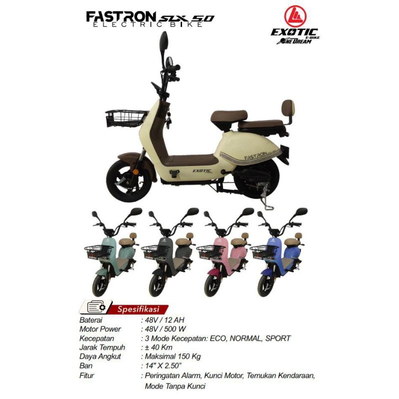 SEPEDA LISTRIK FASTRON SLX 5.0  500 WATT EXOTIC E BIKE