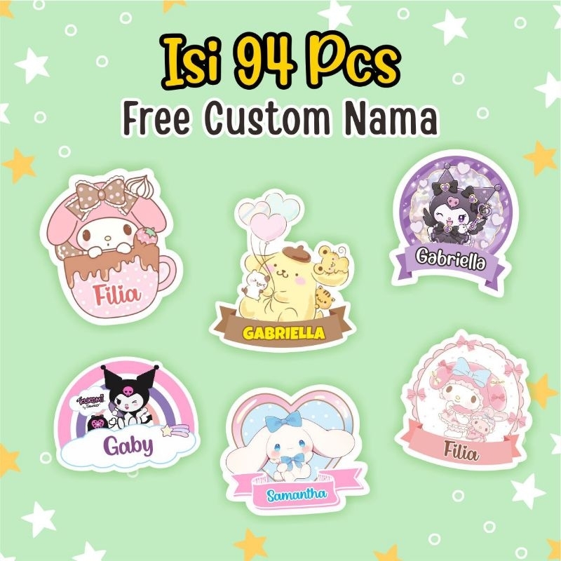 Jual Sticker Label Nama Custom Waterproof, Stiker Nama anak | Shopee ...
