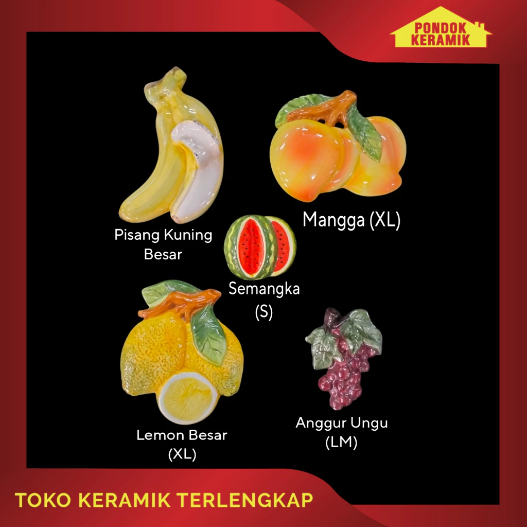 Hiasan Dinding Karakter Buah Buahan Lucu Pajangan Dinding Dapur Wall Decor Keramik