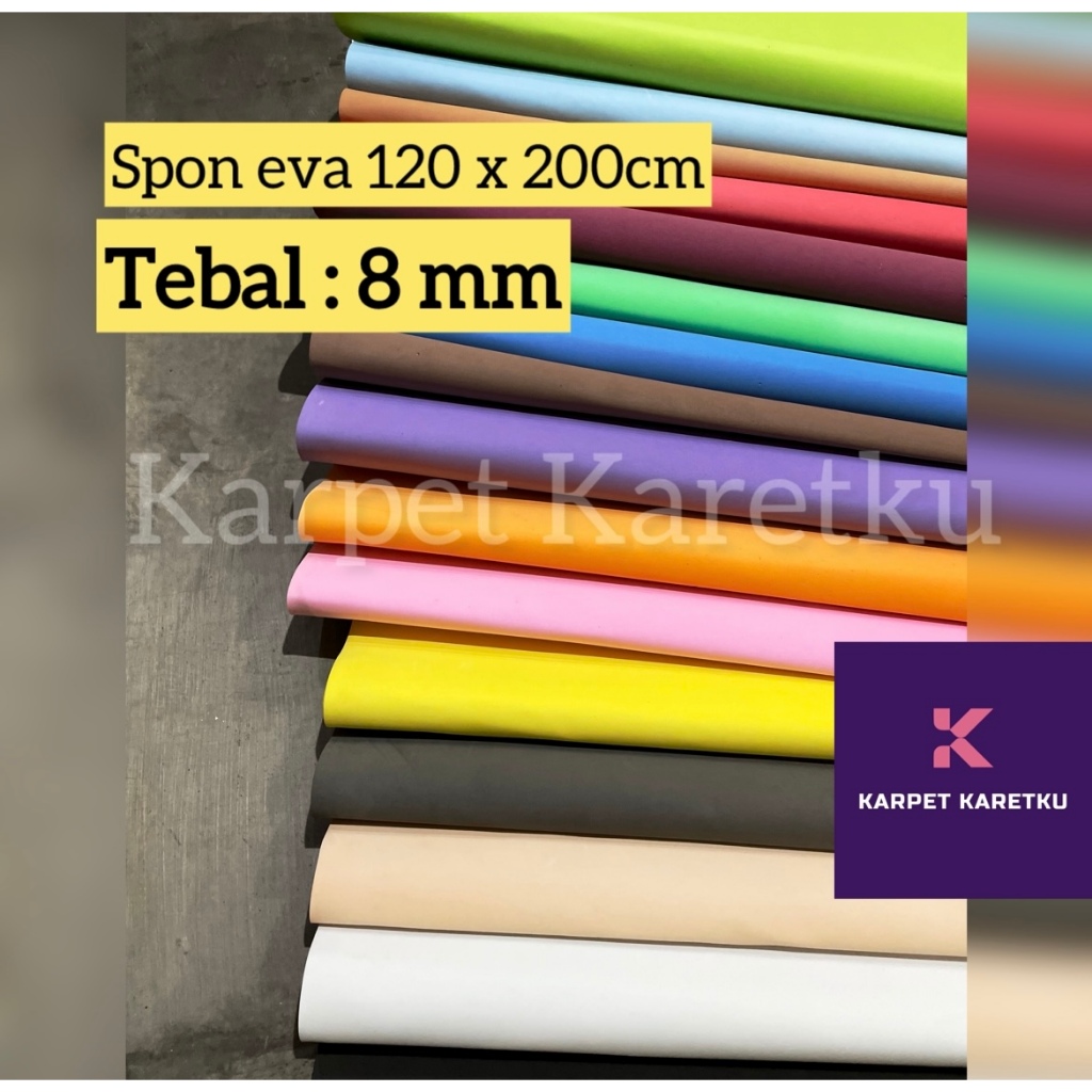 Jual Spon Eva 8mm Polos Warna Warni 120 x 200 cm | Shopee Indonesia